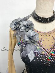 新品 豪華 ロング 社交ダンス スカート 黒 タンゴ パーティ クイック