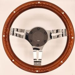 小径ステアリング 290mm ストライプ ウッド ハンドル 旧車 カスタム