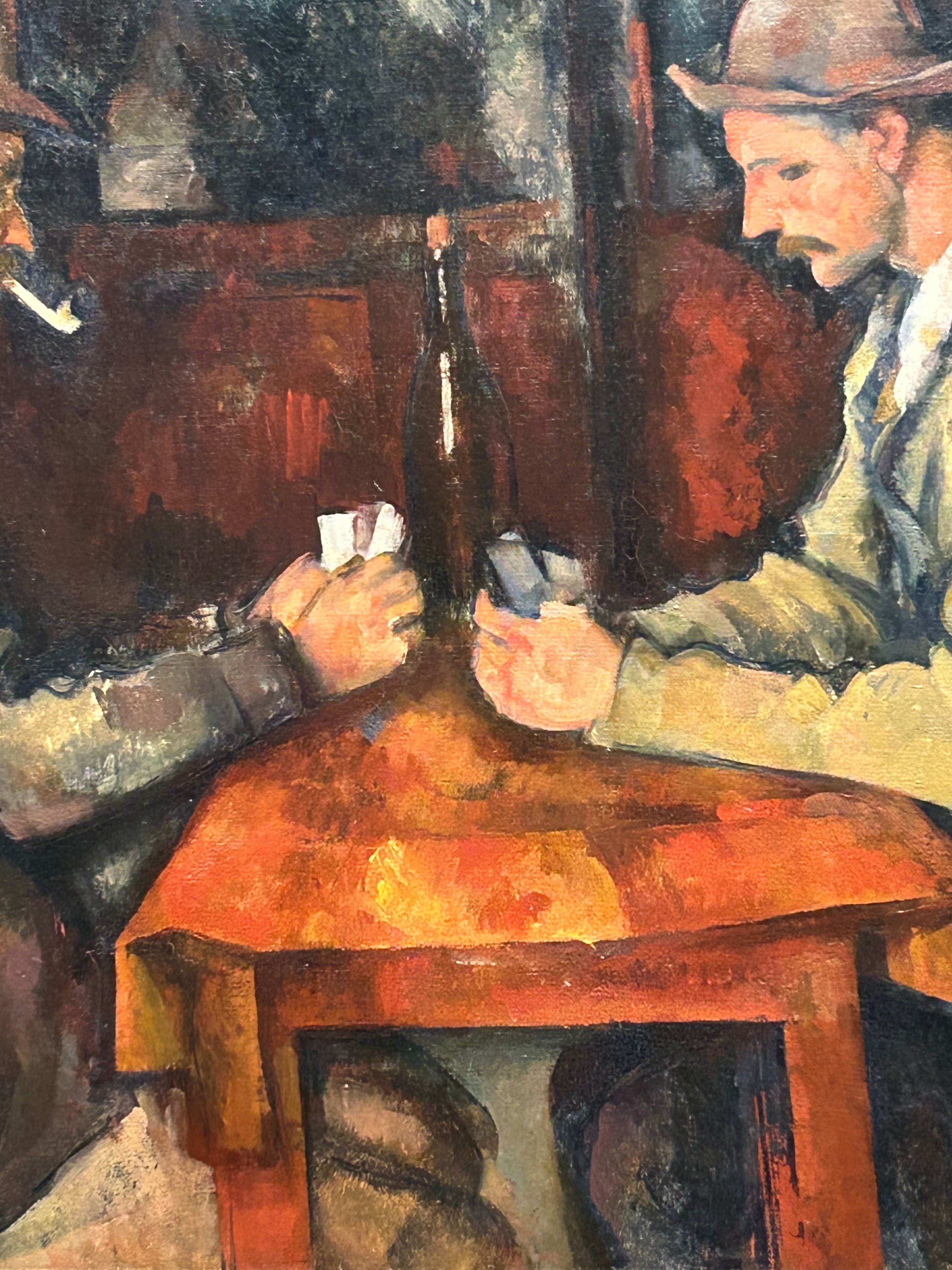 トランプで遊ぶ人たち 油絵 ※肉筆 額あり トランプで遊ぶ人たち 油絵