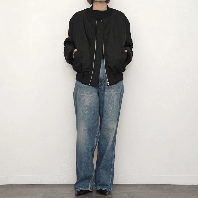 AURALEE】 HIGH DENSITY SILK TWILL FLIGHT BLOUSON｜THIRTY' THIRTY'