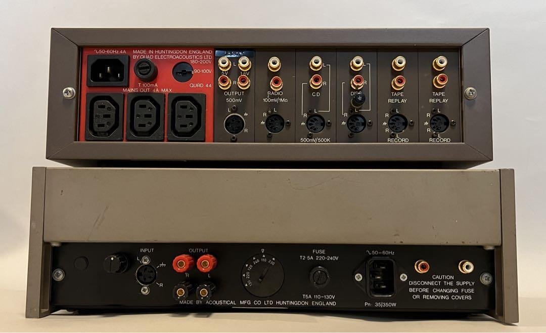 RCA・100V仕様】QUAD 34 & 405 アンプセット【通電確認済】 英国QUADの