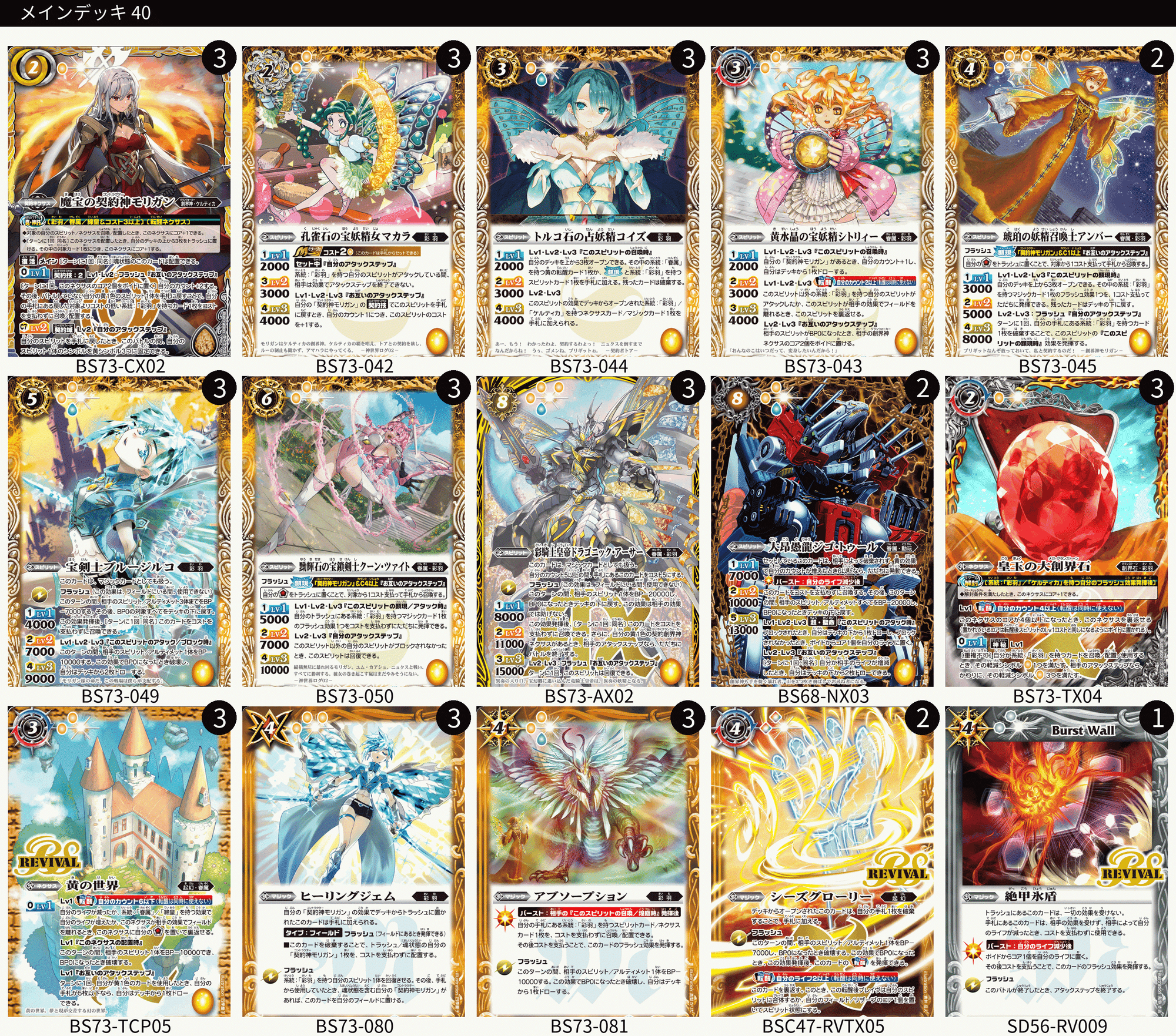 バトスピ 契約モリガン彩羽デッキ スリーブ付き シークレットチェック