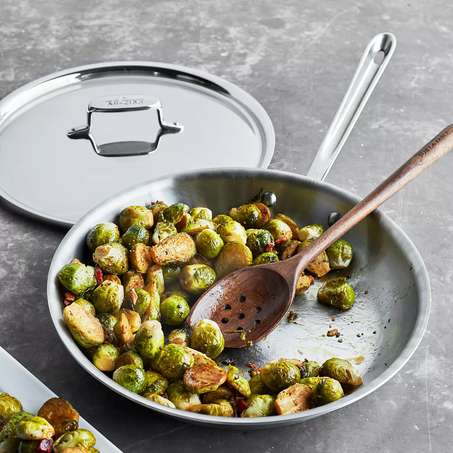 All-Clad D5 Brushed Stainless Steel Skillets w/ Lid | Sur La Table