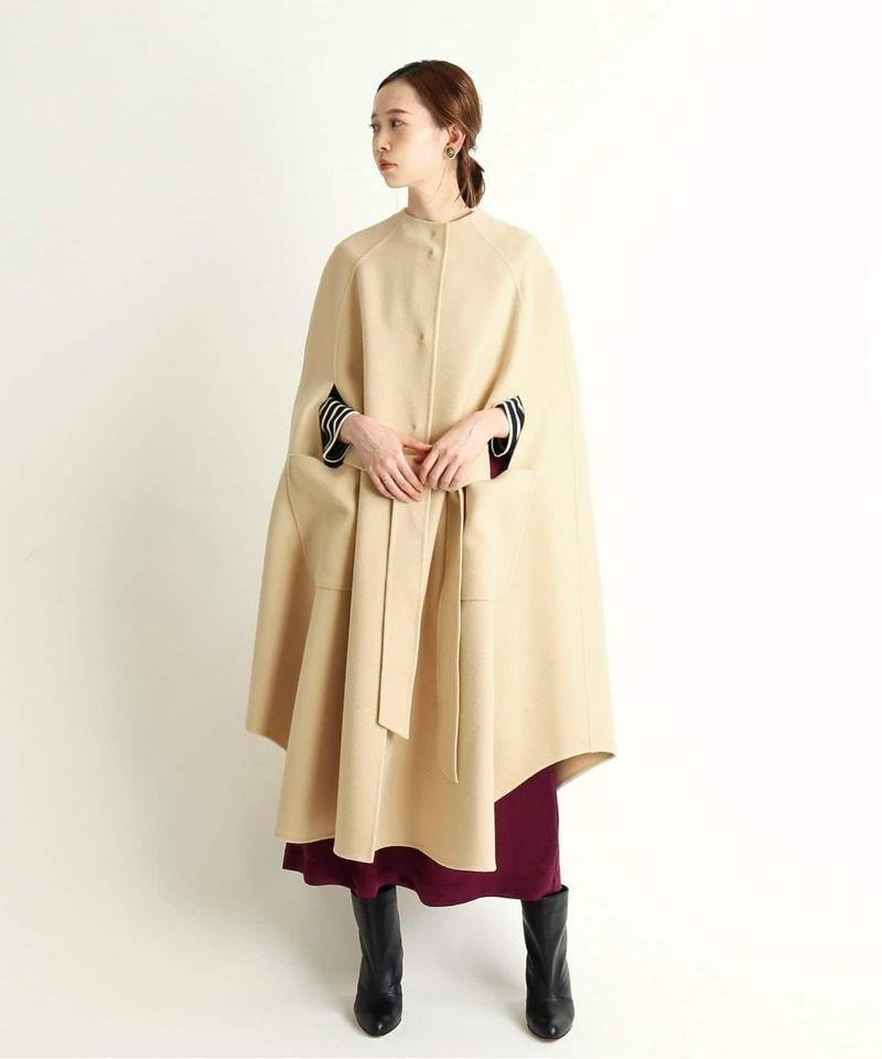 IENA(イエナ)の「IENA LA BOUCLE ダブルフェイス ボートネック ケープ