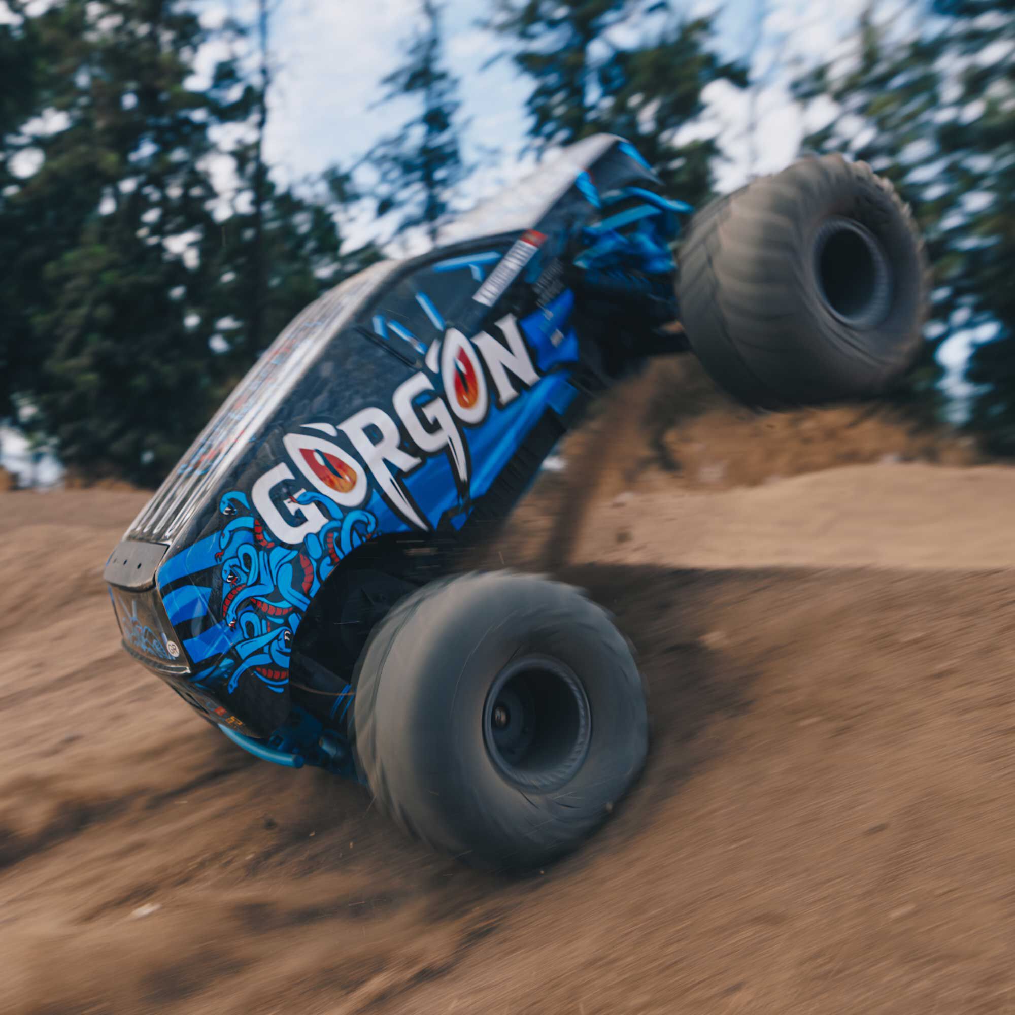 ARRMA 1/10 GORGON 2WD RTR Brushed Monster Truck, Blue | Tower Hobbies