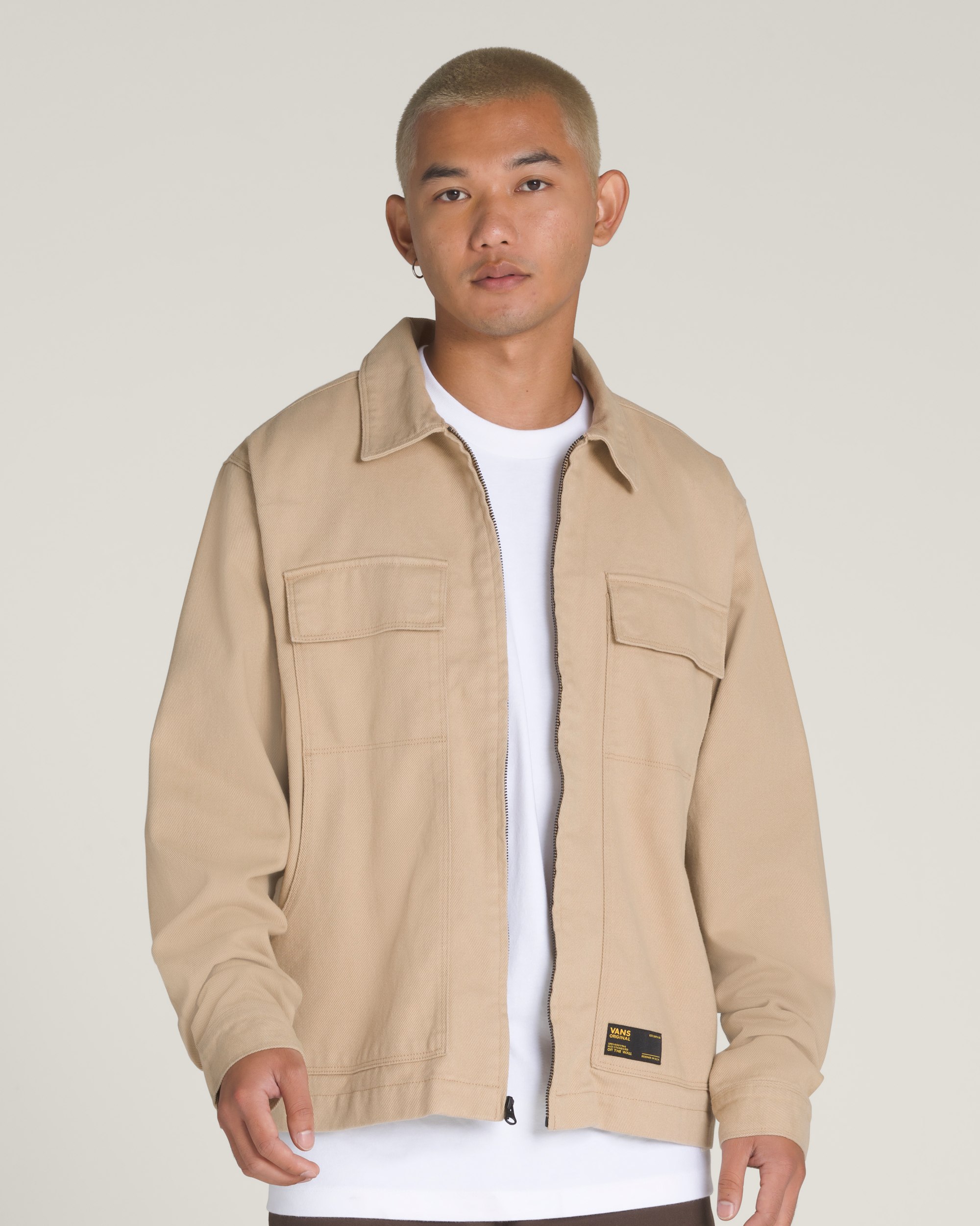 McAvoy Zip Station Jacket in Incense Tan Brown | Vans