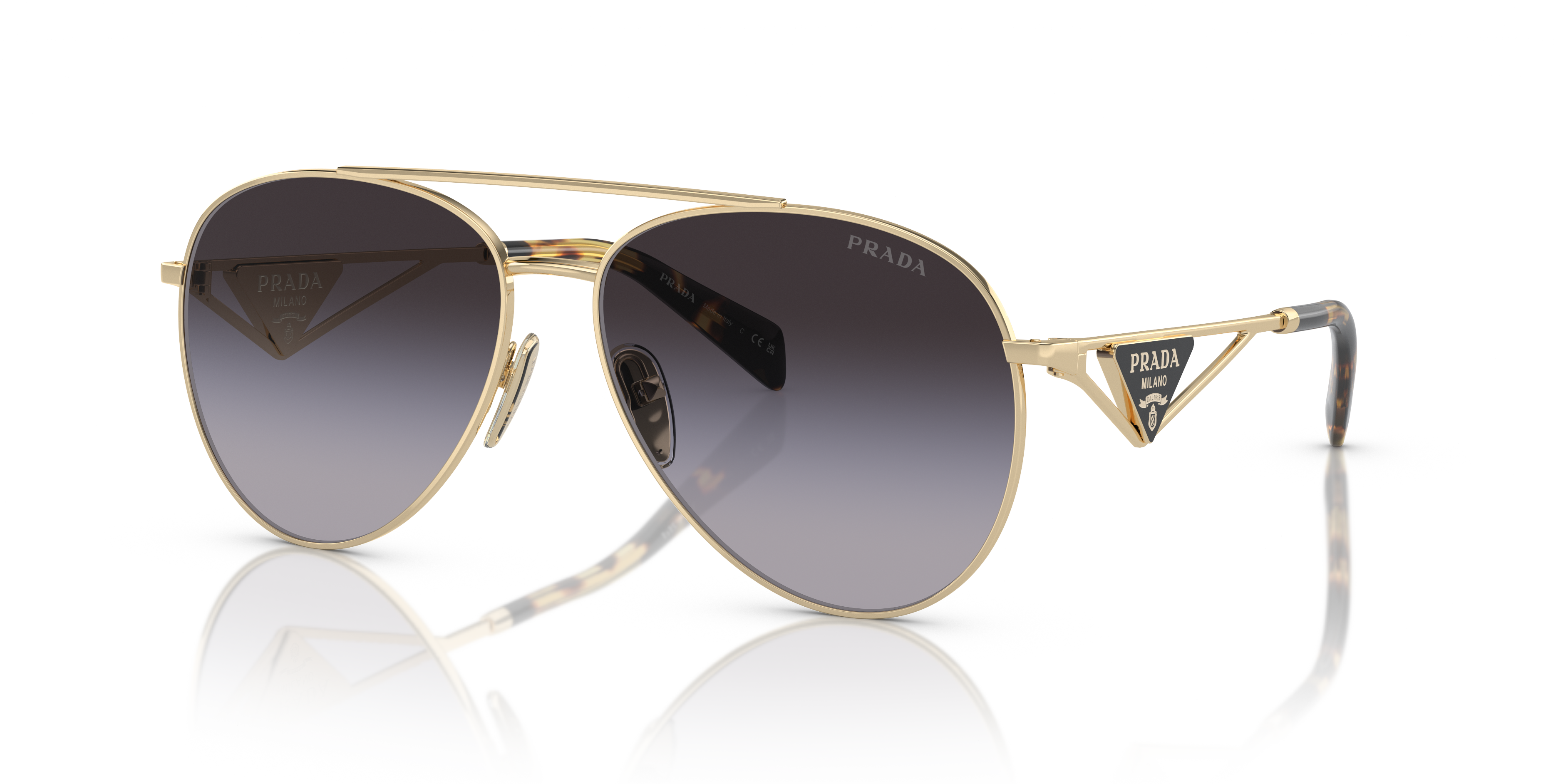 Prada PR 73ZS L (58 - 14) with Grey lenses and Gold frame
