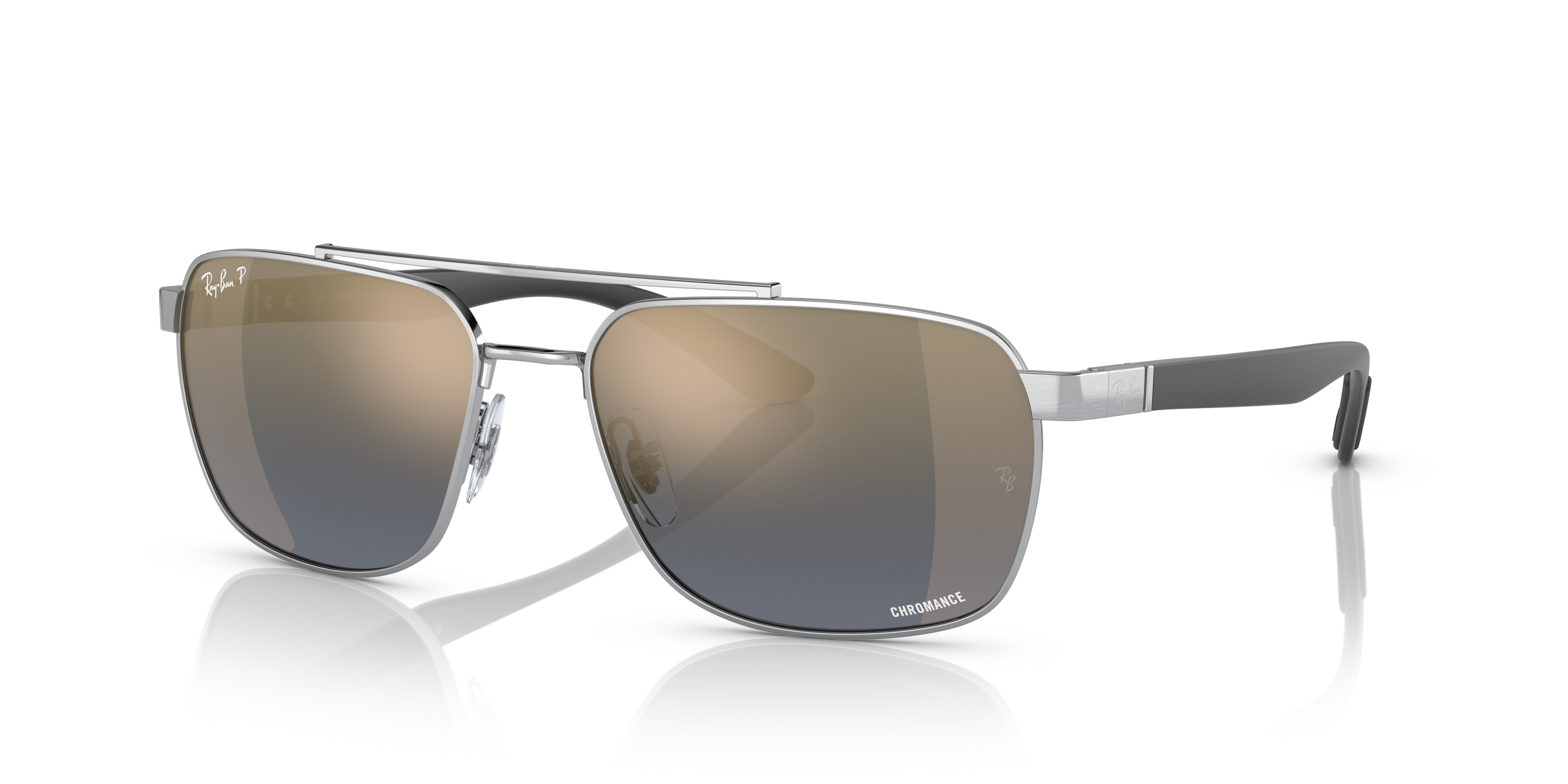 Ray-Ban RB3701 XXL (59 - 17) with Blue lenses and Silver frame