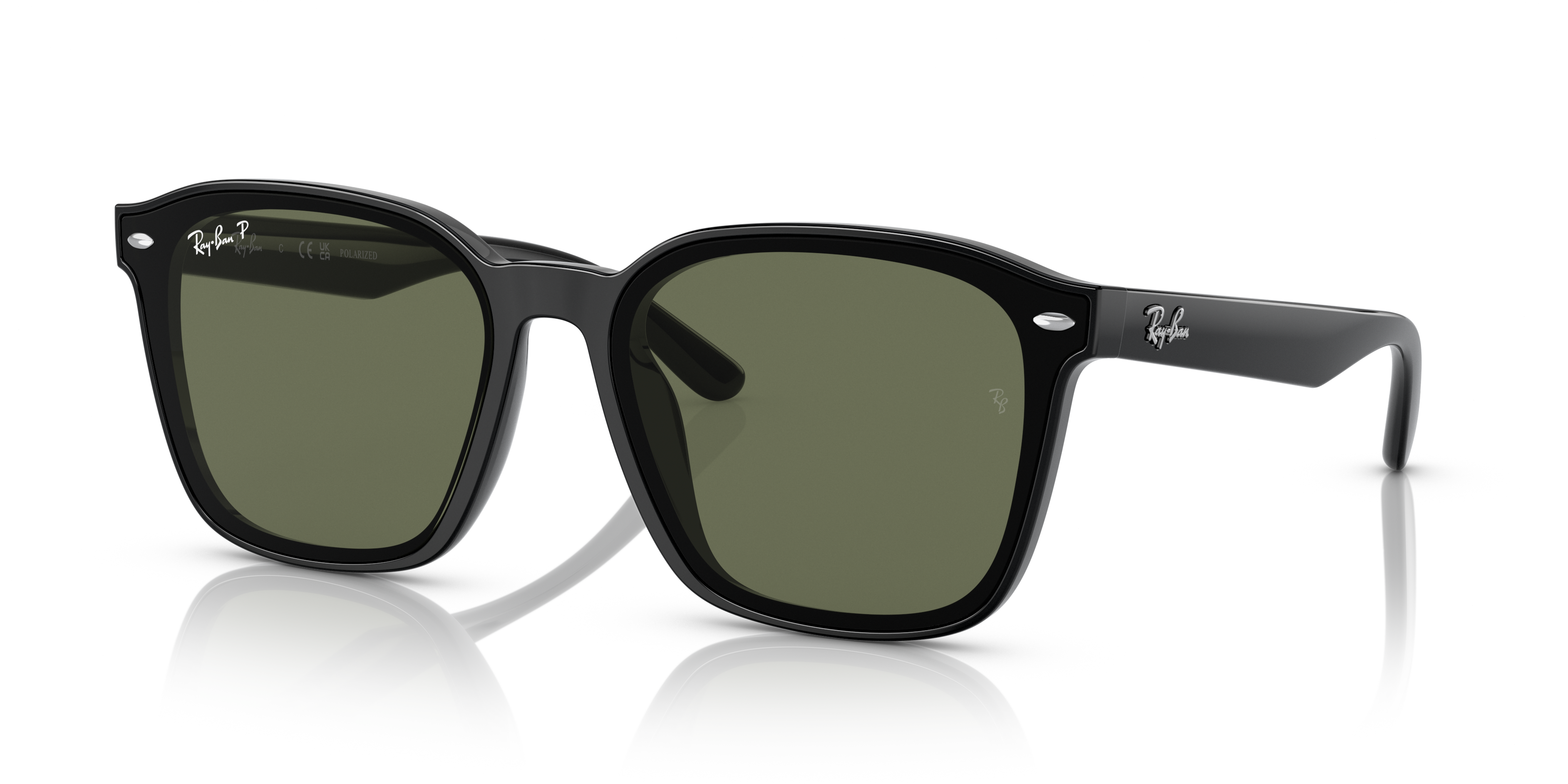 Ray-Ban RB4392D XXL (66 - 17) with Green lenses and Black frame