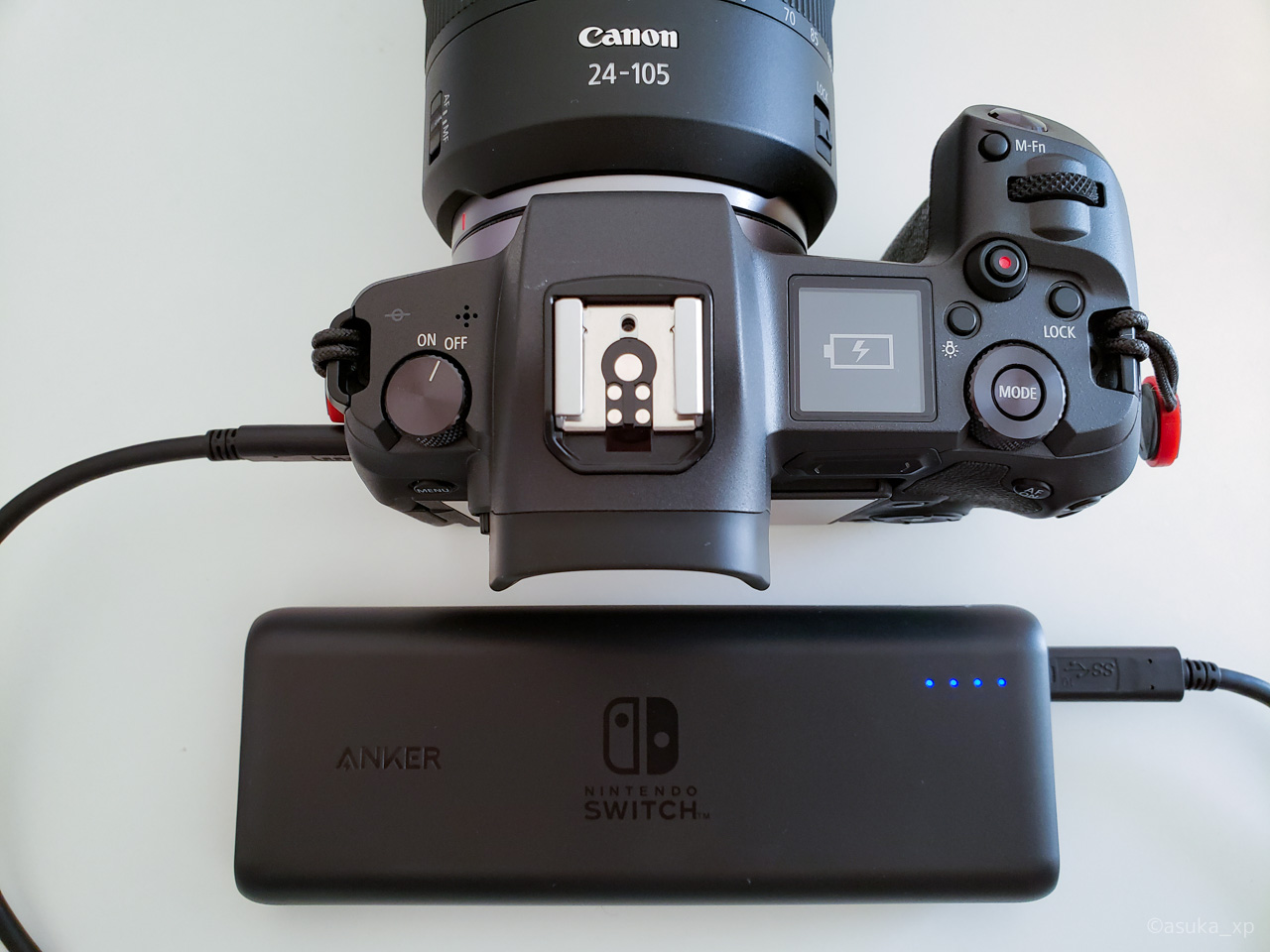 Canon EOS Rのバッテリーは本体のUSB-Cで充電できるので言っておく