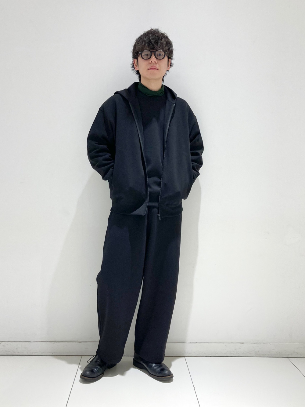 ブラッシュドジャージージャケット/ヘリンボーン、オーバーサイズ