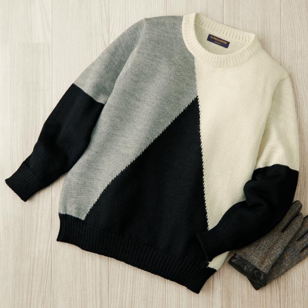 アルパカ100％ モノトーンメンズセーター｜【アルパカタウン】アルパカ