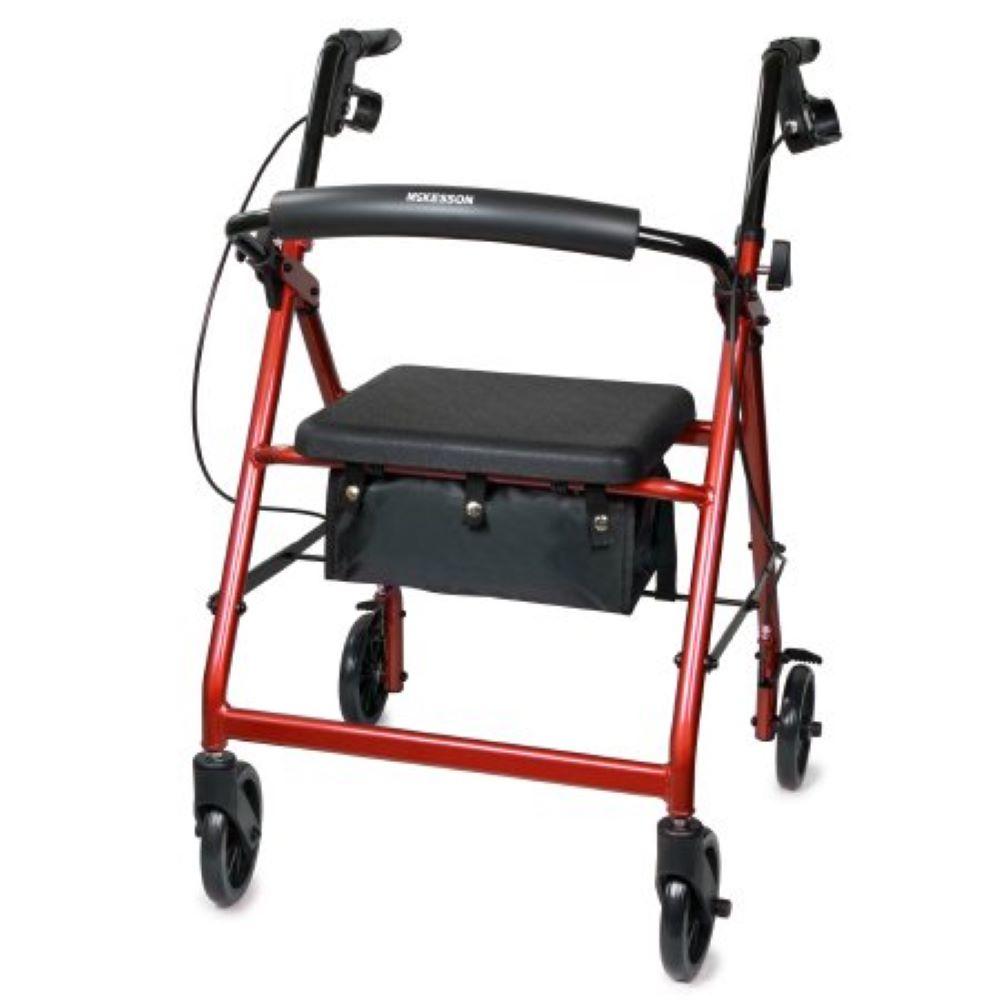 McKesson Folding 4 Wheel Rollator With Aluminum Frame – Apria Home