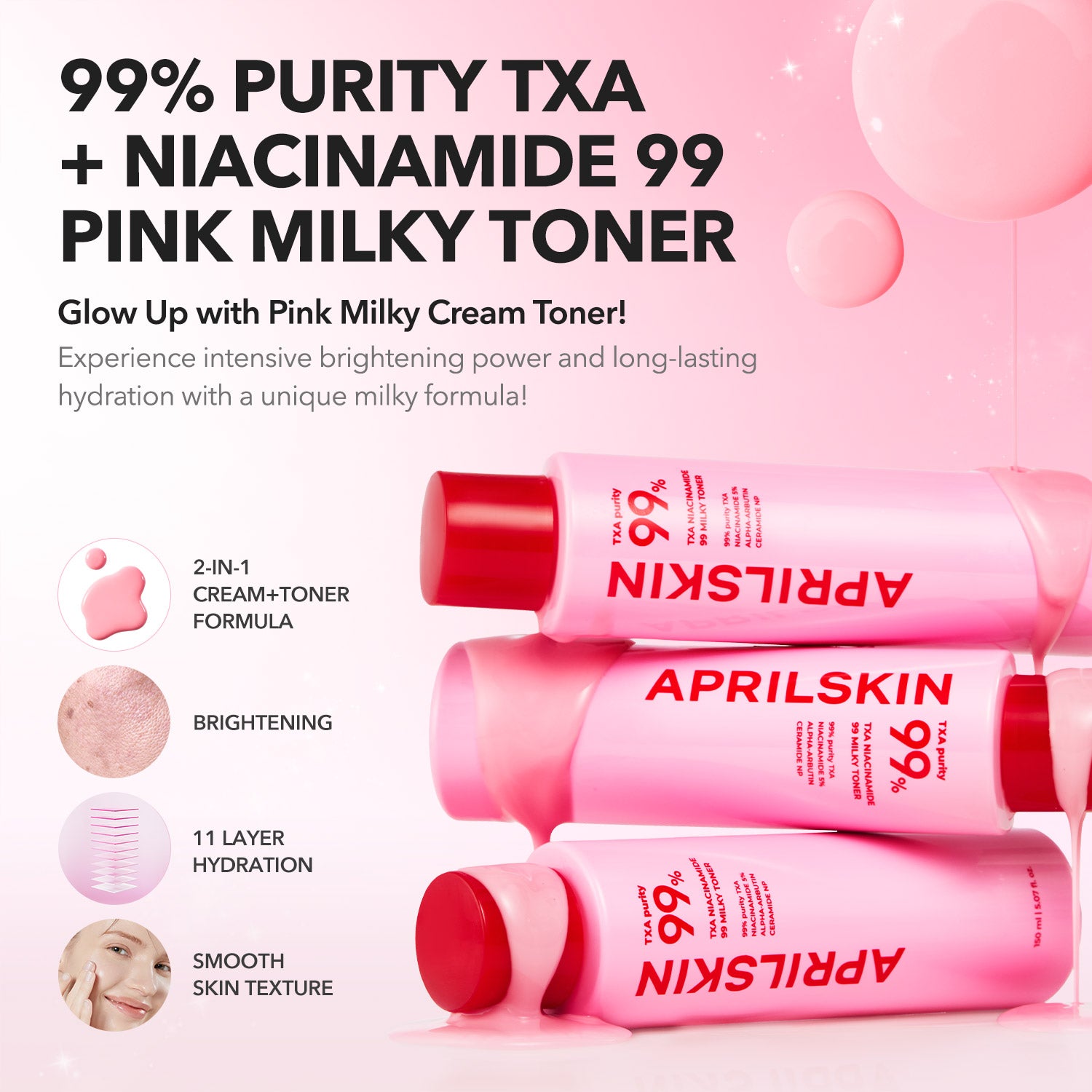TXA Pink Glow Skincare Full Set – APRILSKIN US