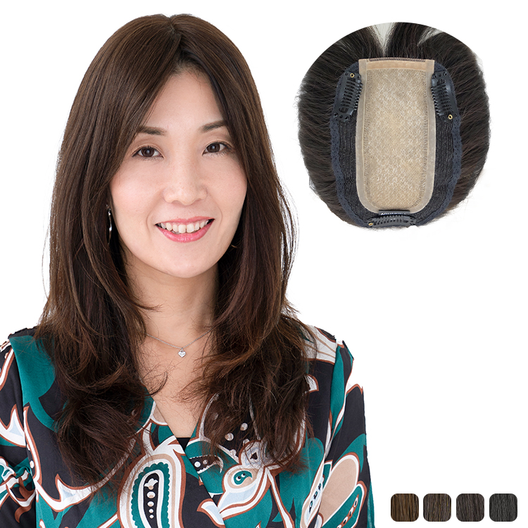 部分ウィッグ/総手植え人毛100％ヘアピース リアルスキン ロングタイプ