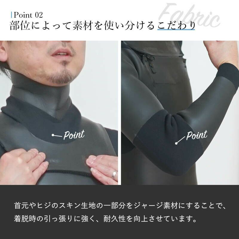 セミドライスーツ 5×4×3mm HeleiWaho High Tune 裏起毛 スキン