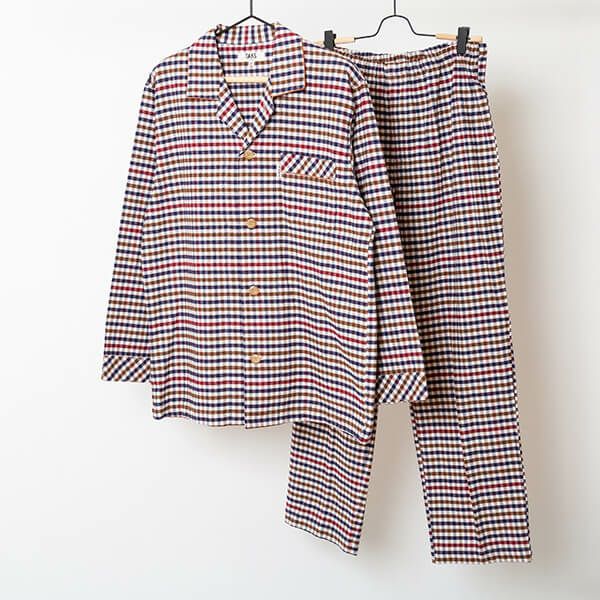 紳士]中空糸 ネル チェック メンズ パジャマ 【mila schon】 冬