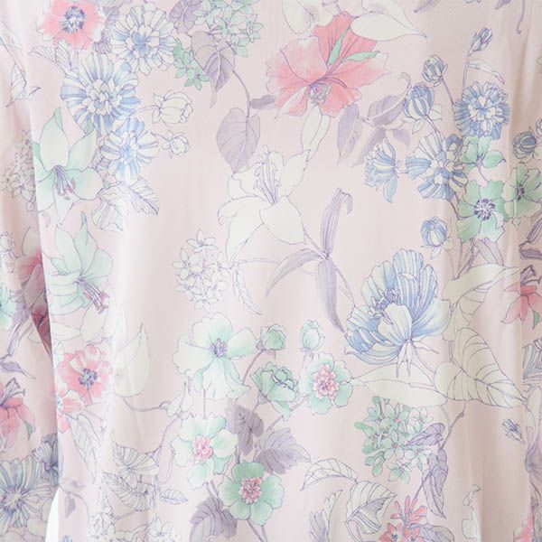 mila schon】シルク ニット 花柄 × 無地 レディース パジャマ [ポーチ