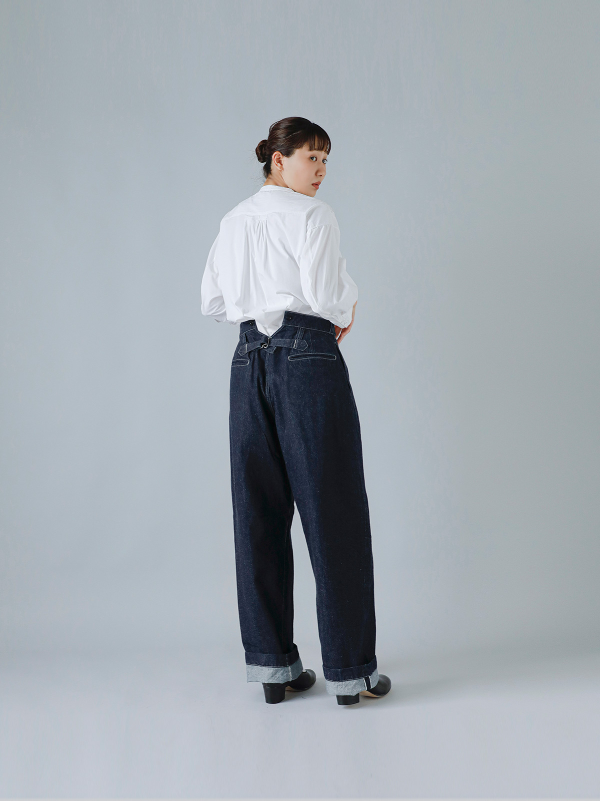 LENO リノ 12oz セルヴィッジ デニム バックル バック トラウザー