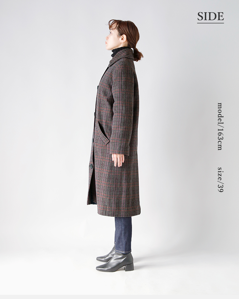 A.P.C. ステンカラーコート チェック柄 ブラウン系 A.P.C. チェック柄