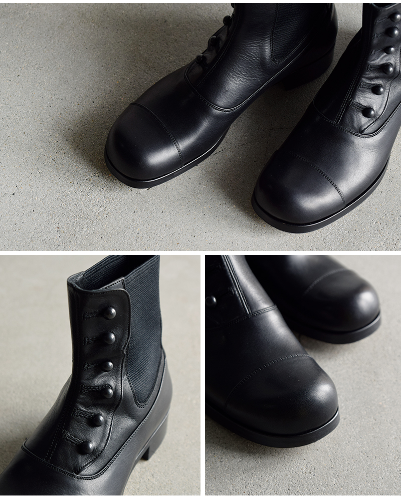 BEAUTIFUL SHOES ビューティフルシューズ レザー ボタンド サイドゴア