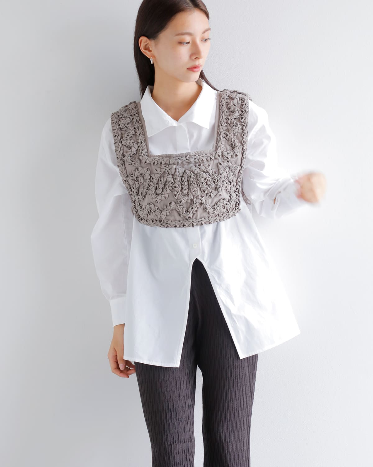 30%OFF】MANOF マノフ ハイネック 2way シャツ 89122-4252-ms