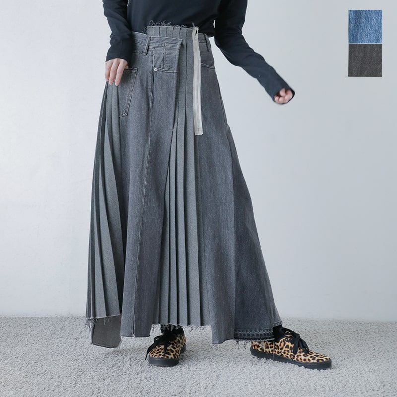 KURO クロ リメイク デニム プリーツ スカート “REMAKE DENIM MARK VI