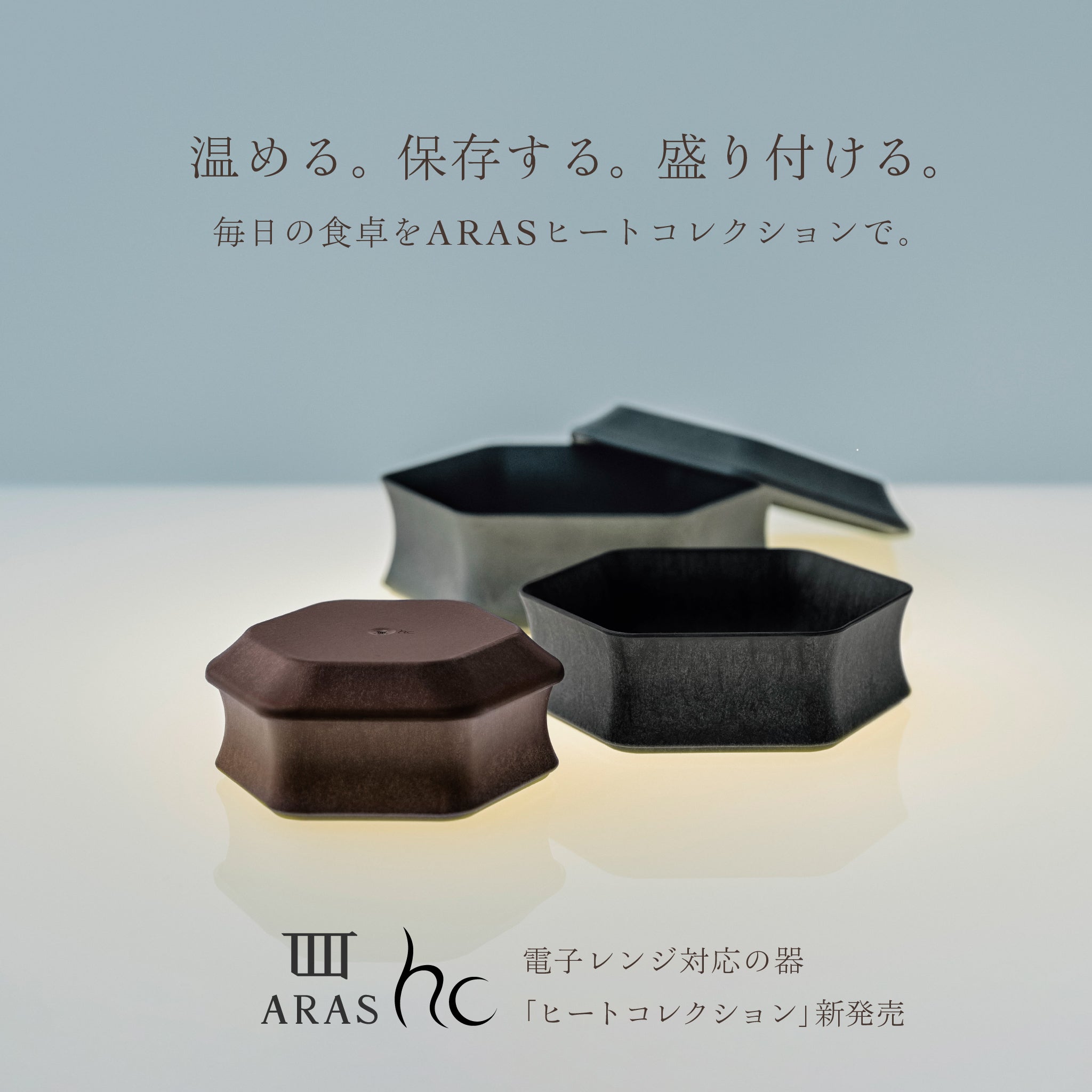 電子レンジ対応の「深鉢ロッカク大・平皿ロッカク大セット」