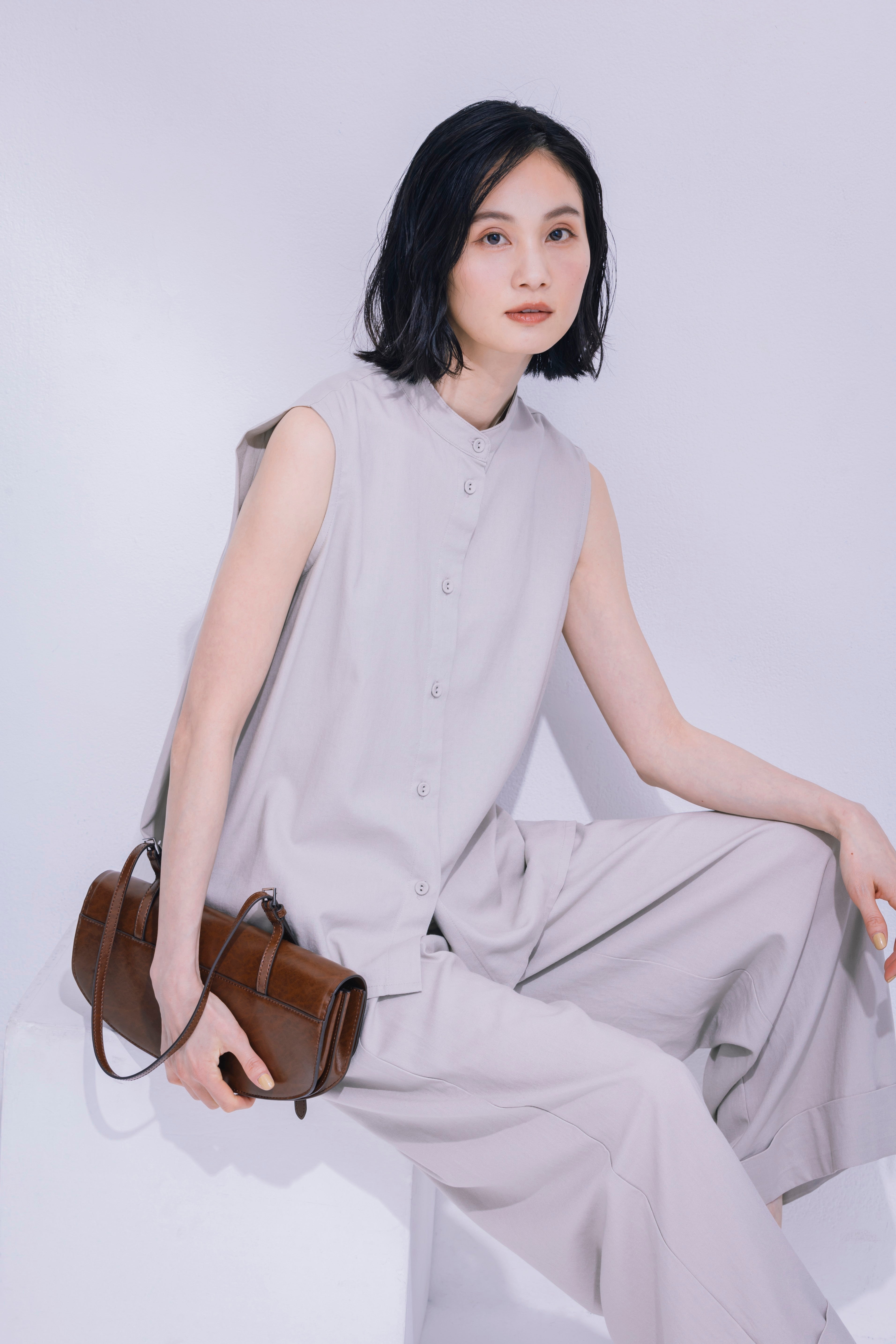 麻混バックタックブラウス NS-197 – ATELIER N'S