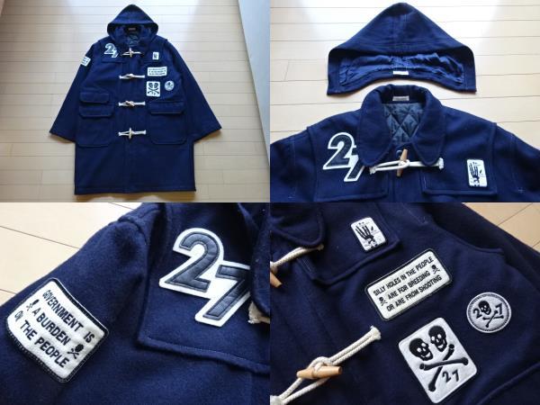 MILKBOY】ワッペン付き ダッフルコート ネイビー (ミルクボーイ,パンク