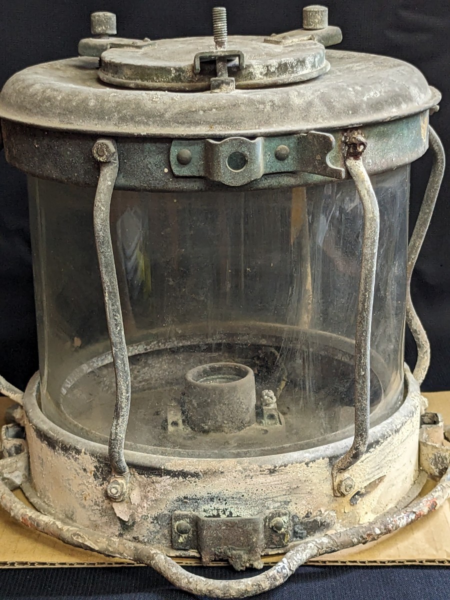 昭和レトロ船舶用マストヘッドランプ 日本船燈株式会社製 銅製オイル 昭和