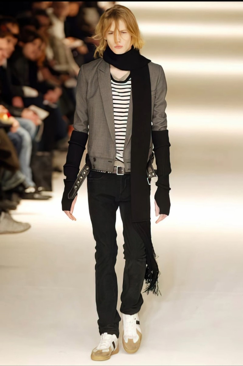 Yahoo!オークション - 2004AW Dior hommeフリンジ付きスーパーロングマ