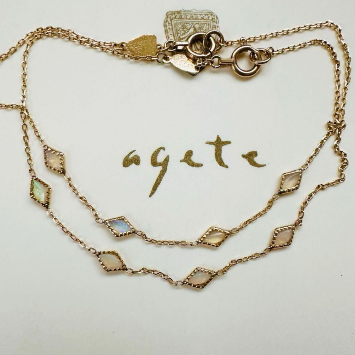 agete オパール K10 YG ブレスレット ドリーミー 刻印 アガット｜Yahoo
