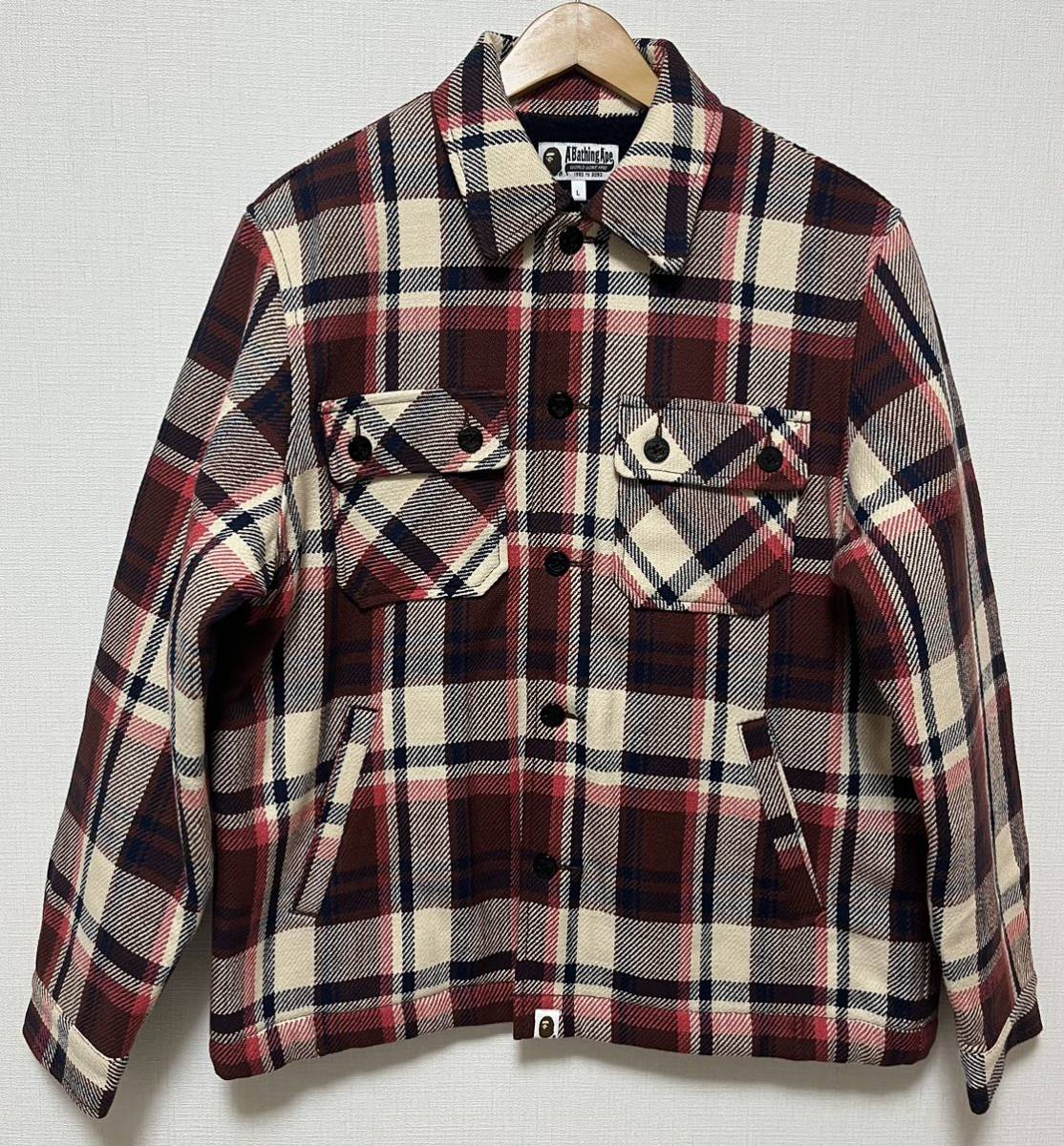 Yahoo!オークション - 2023AW APE BAPE CHECK CPO JACKET L ラブジェネ
