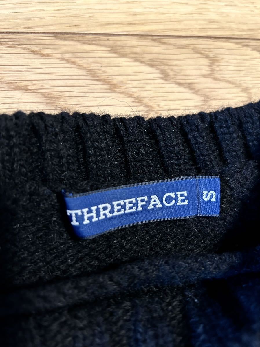 THREEFACE スリーフェイス スターニット S ブラック ウール ニット