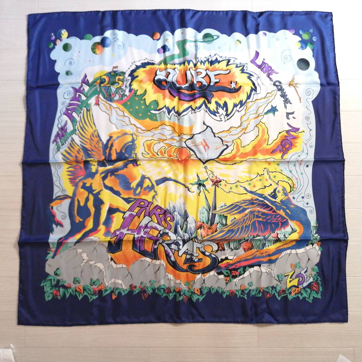 HERMES シルクスカーフ THE ALFEE25周年 アート風デザイン HERMES