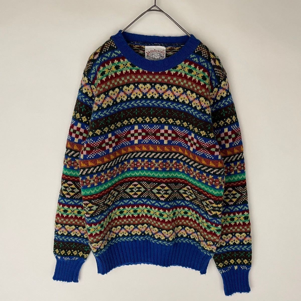Jamieson's ジャミーソンズ 美品 イギリス製 ニット セーター クルー