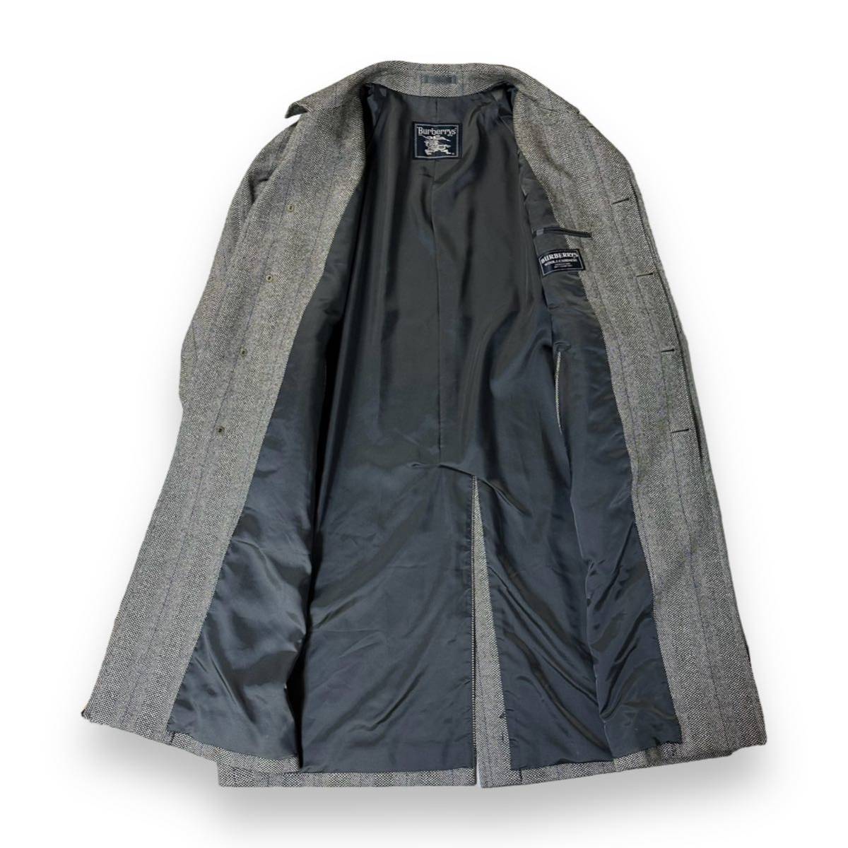 美品】BURBERRY バーバリー ウール カシミヤ ヘリンボーン 総裏