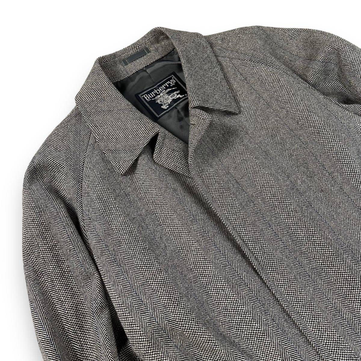 美品】BURBERRY バーバリー ウール カシミヤ ヘリンボーン 総裏