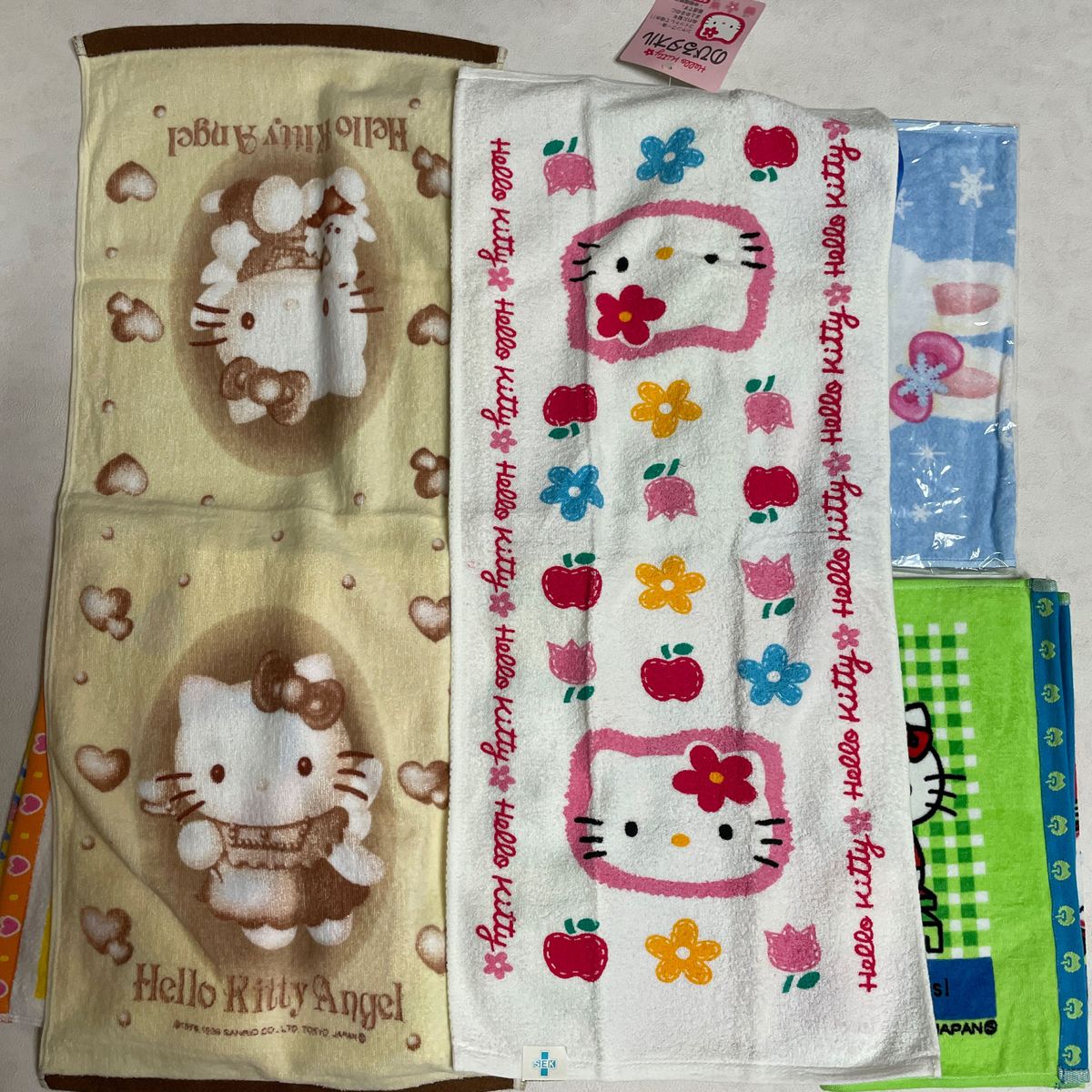 希少 レトロ ハローキティ 干支タオル 12枚セット 希少 レトロ ハロー
