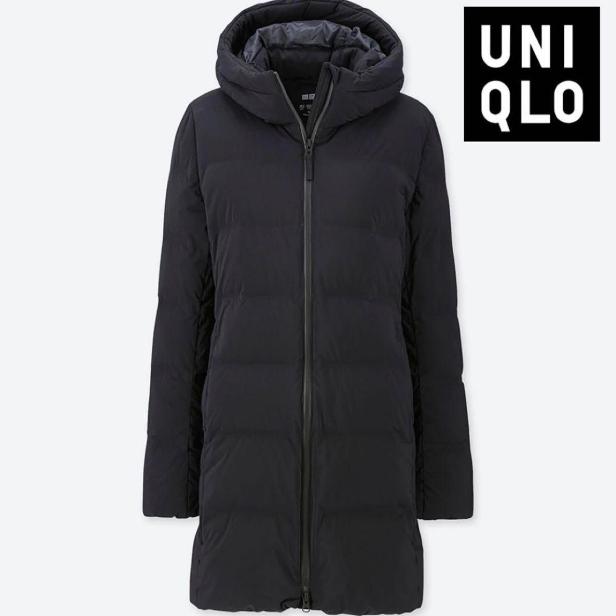 美品】UNIQLO(ユニクロ) シームレスダウンコート Lサイズ 黒 ブラック