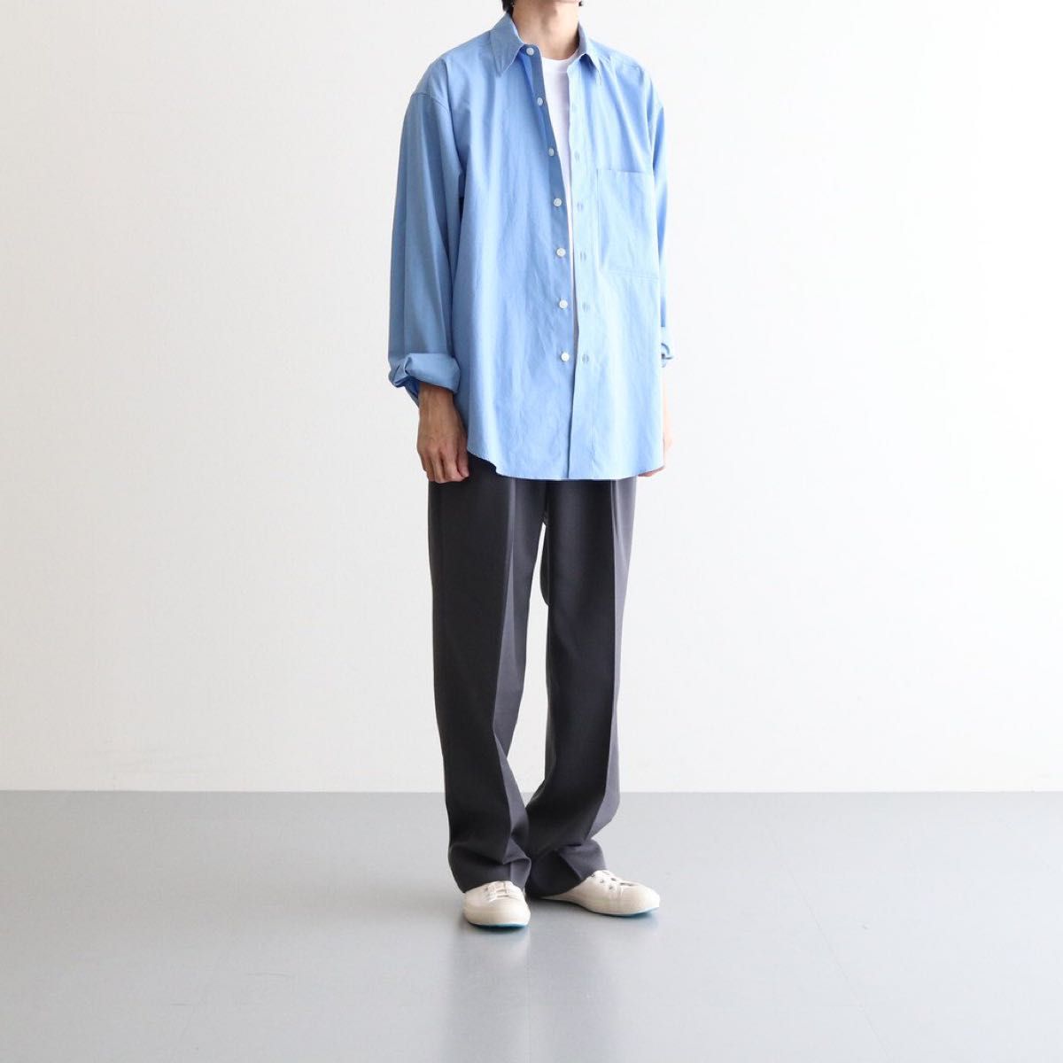 AURALEE 22aw ブルー シャツ オーラリー｜Yahoo!フリマ（旧PayPayフリマ）