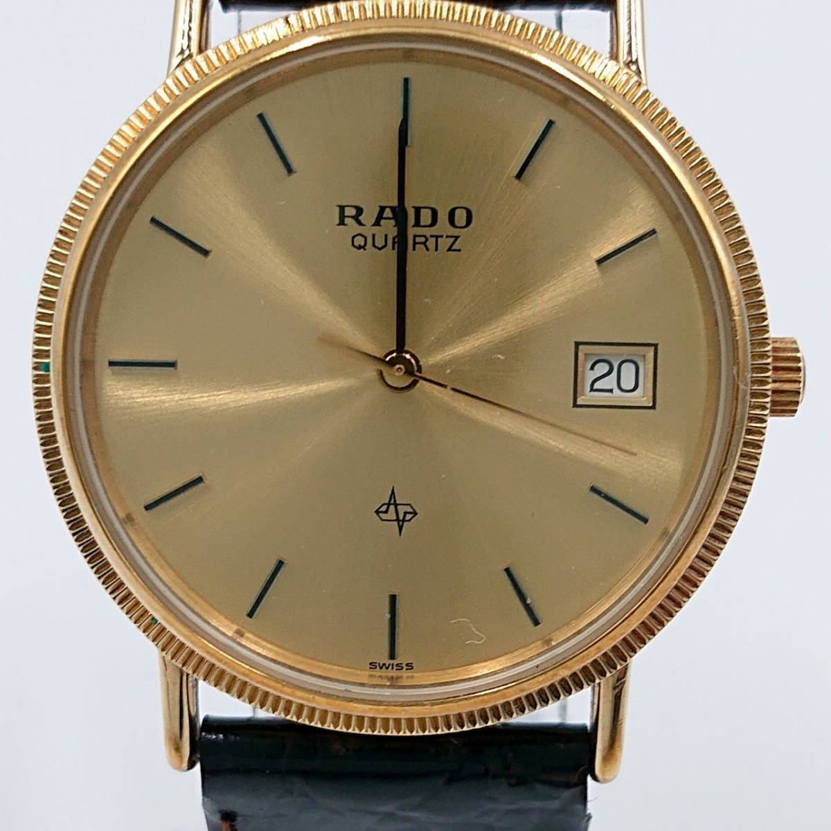 電池切れ/定革欠損】RADO ラドー クォーツ 腕時計 ゴールド文字盤