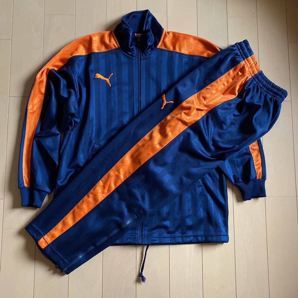 Yahoo!オークション - PUMA プーマ ジャージ上下 紺オレンジ サイズSS