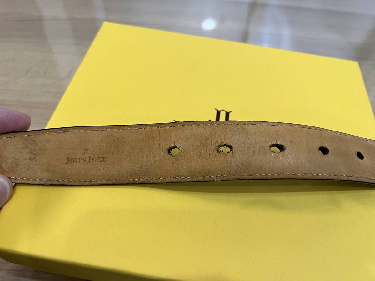 ジョンロブ 定番 ベルト Square 022 Belt 定価85800円 サイズ80 ダーク