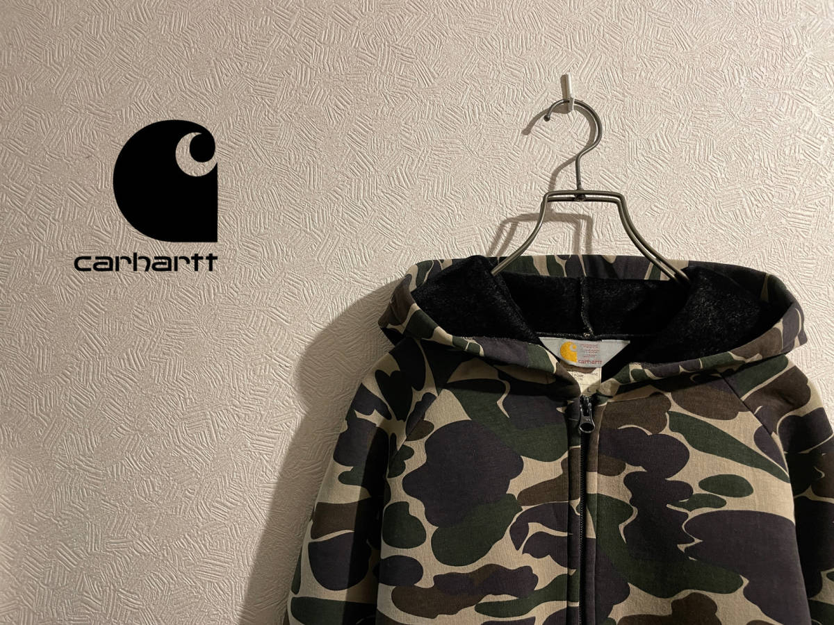 ◯ Carhartt カモフラ ボンディング スウェット ジップ パーカー