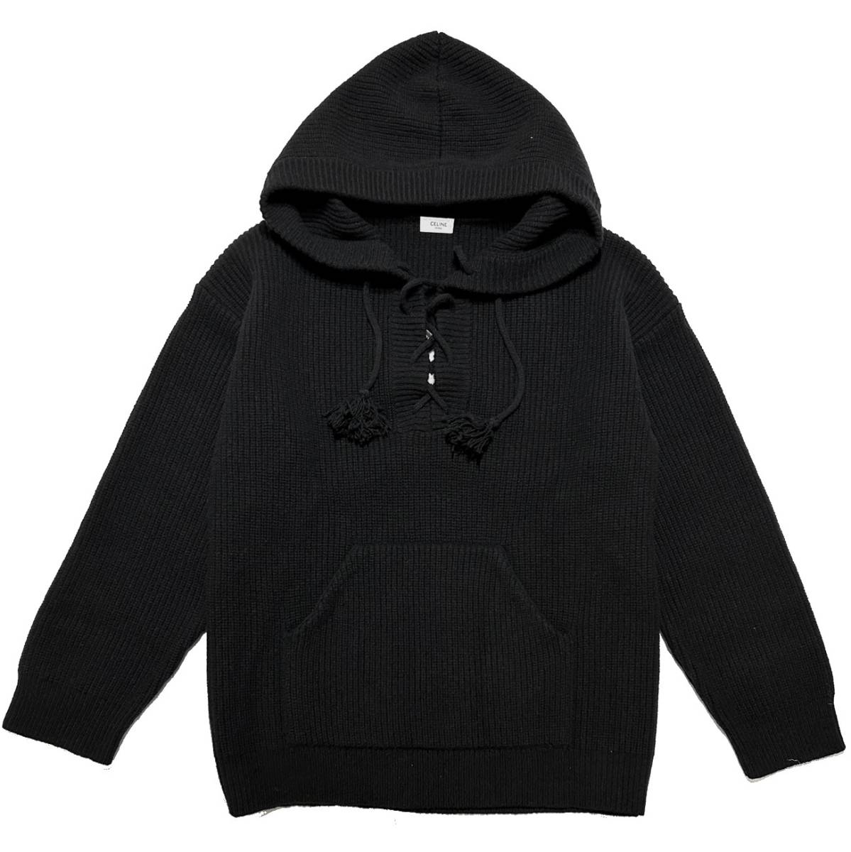 国内正規品 22SS CELINE ARTIST BAJA JACQUARD RIBBED WOOL HOODIE S