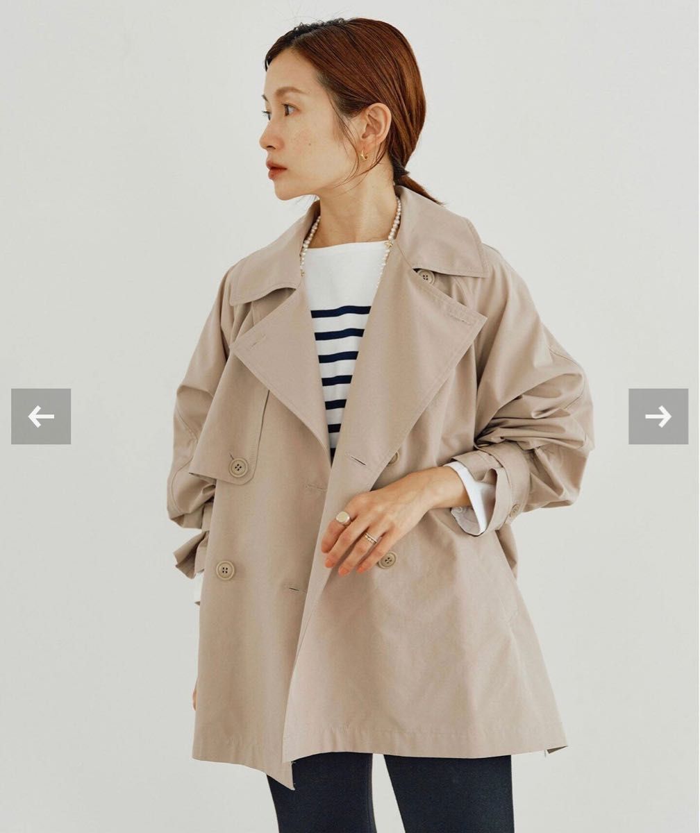 IENA Peポプリンオーバーショートコート ベージュ サイズ38 新品・未