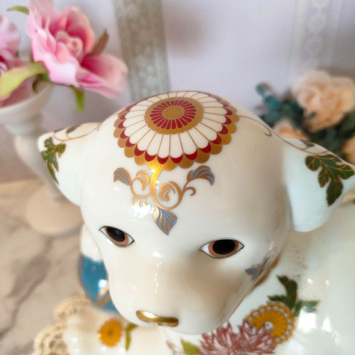 美品 フランクリンミント フィギュリン 陶器 置物 薩摩犬 dog