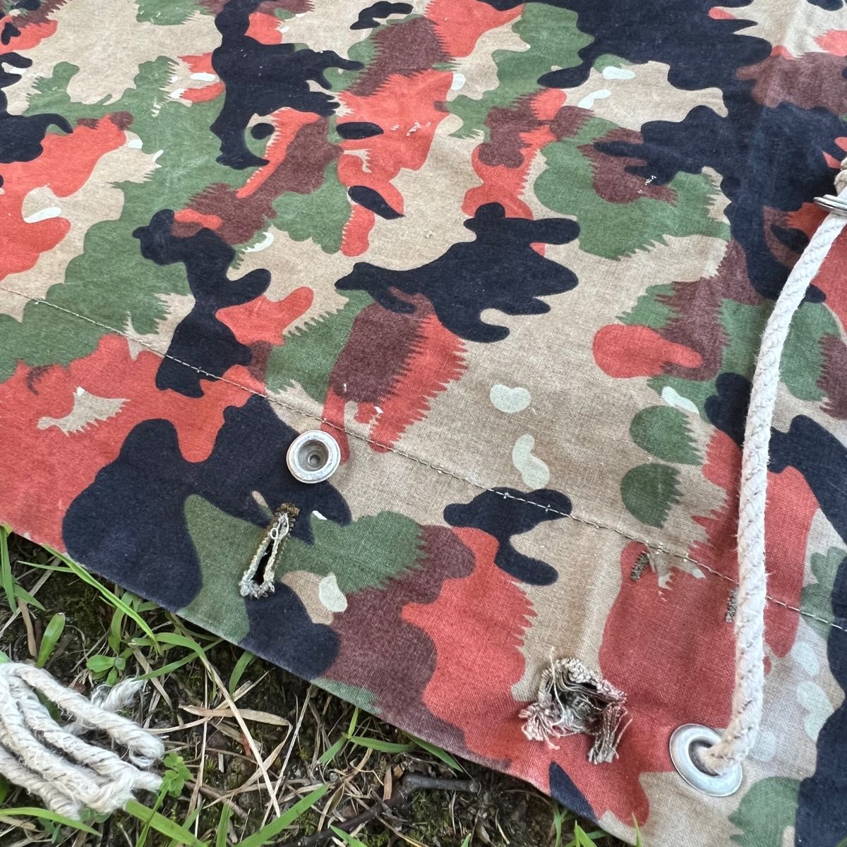 3枚セット 軍幕 スイス軍 アルペンカモ テント シェルターハーフ